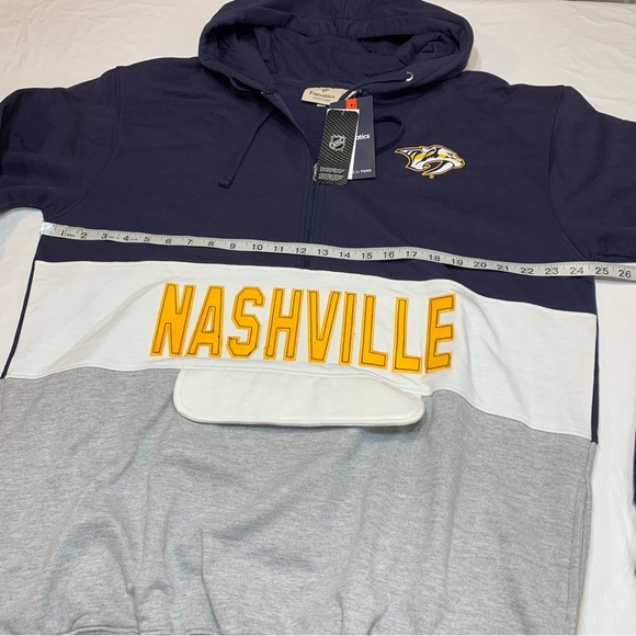 Fanatics NHL Nashville Predators 1/4 Zip Pullover Hoodie Sweatshirt New Mens LT - Picture 4 of 7